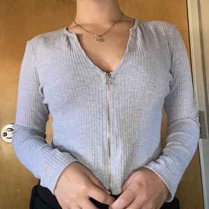 Gray cropped sweater